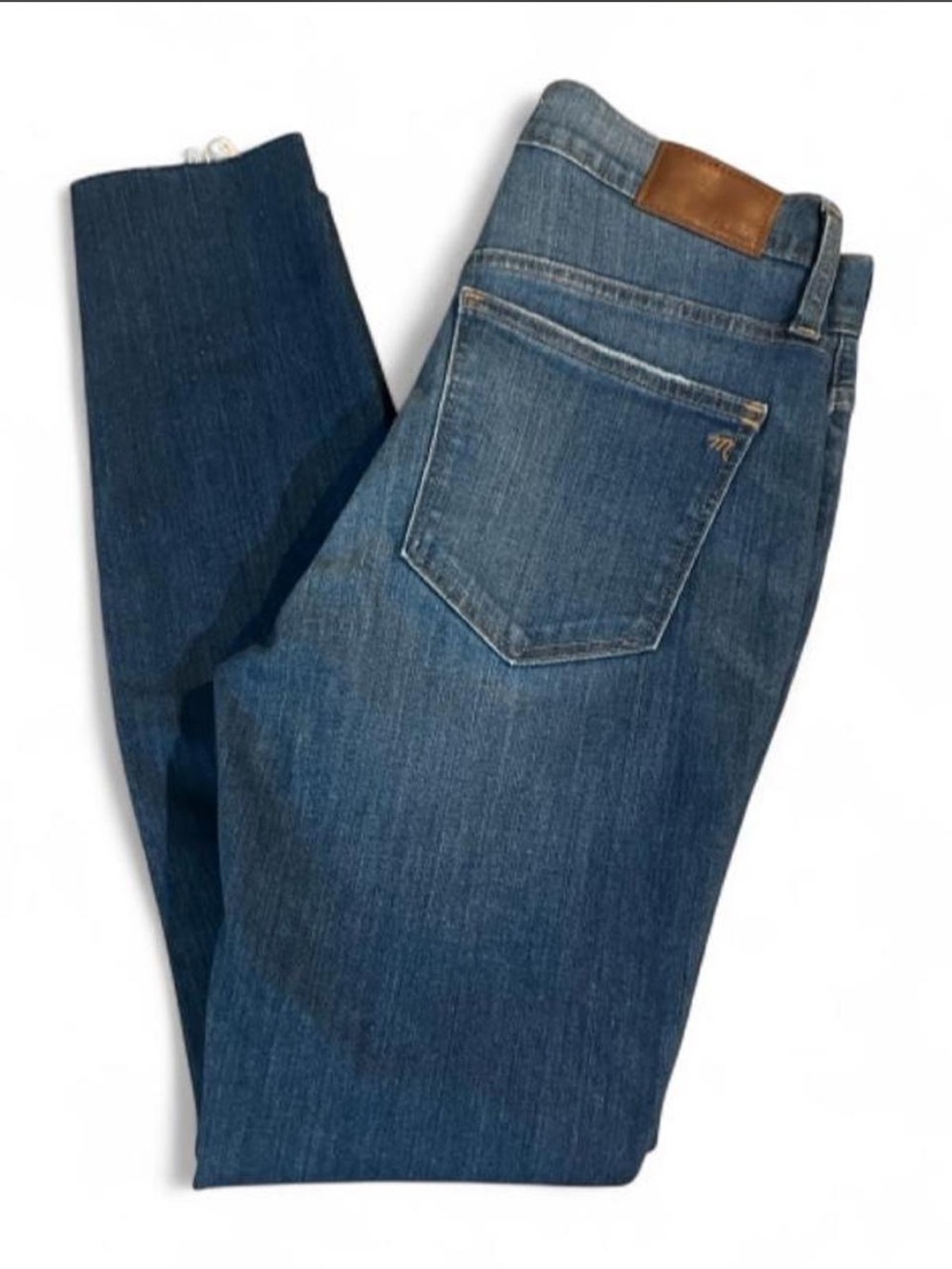 Madewell 9" Mid-Rise Skinny Jeans Size 27 Distressed Raw Hem